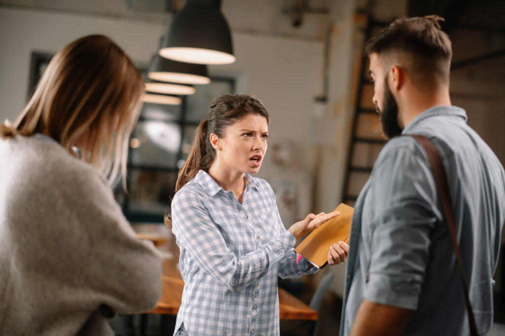 Business,People,Having,An,Argument,In,Office.,Businessman,And,Businesswoman